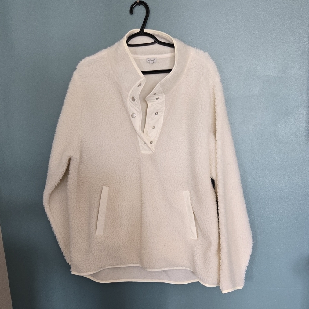 Kismet Men's Cream Fleece Crewneck Sweater